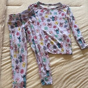 Little Sleepies Disney Stitch and Angel Floral Print Pajamas